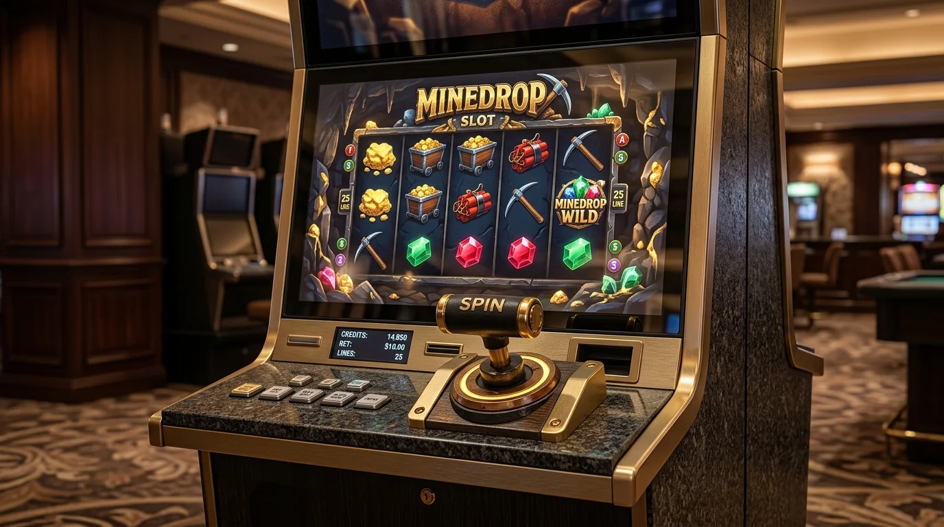 A mobile phone screen displaying a mining slot